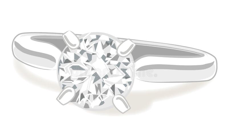 Diamond engagement ring vector