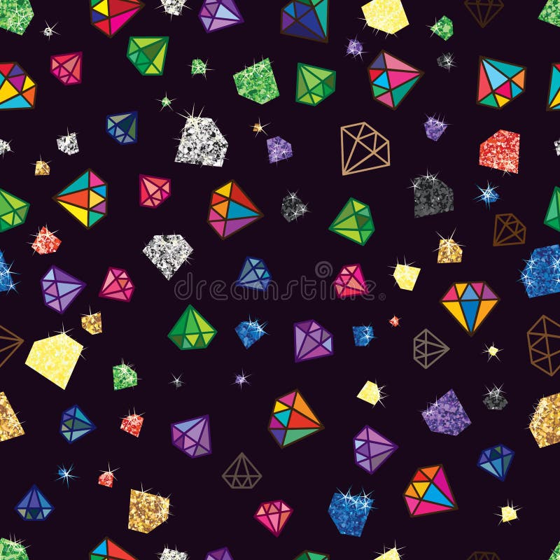 Diamond glitter color shape seamless pattern vector illustration Diamond glitter color shape seamless pattern vector illustration