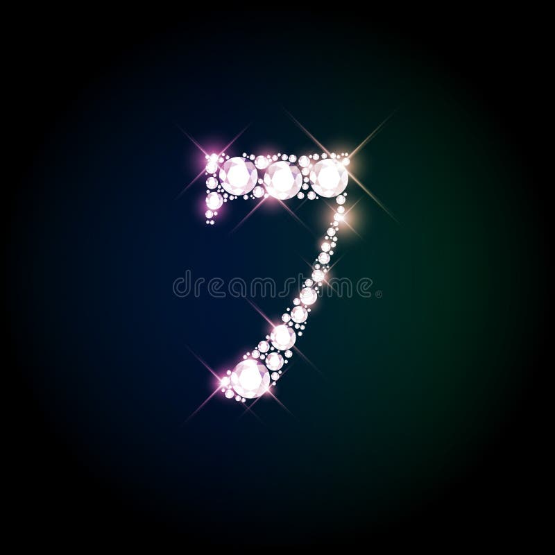 Diamond glittering number seven of sparkling brilliants vector illustration Diamond glittering number seven of sparkling brilliants vector illustration