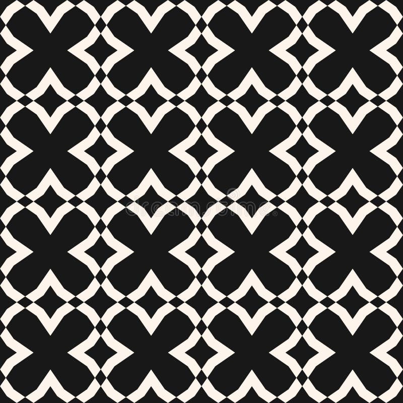 Diamond grid pattern. Black and white vector abstract geometric seamless texture