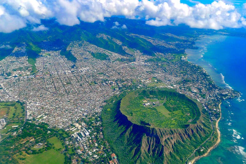 Diamond Head Oahu Aerial View Stock Photo Image of holiday, outside