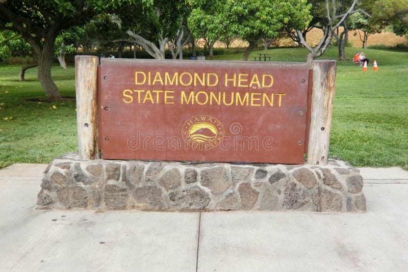 Diamond Head State Monument Sign Fotografía editorial Imagen de fotos, muestra 122344197