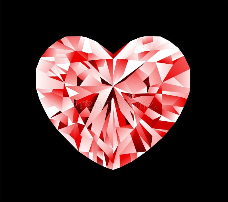 Diamond heart vector illustration