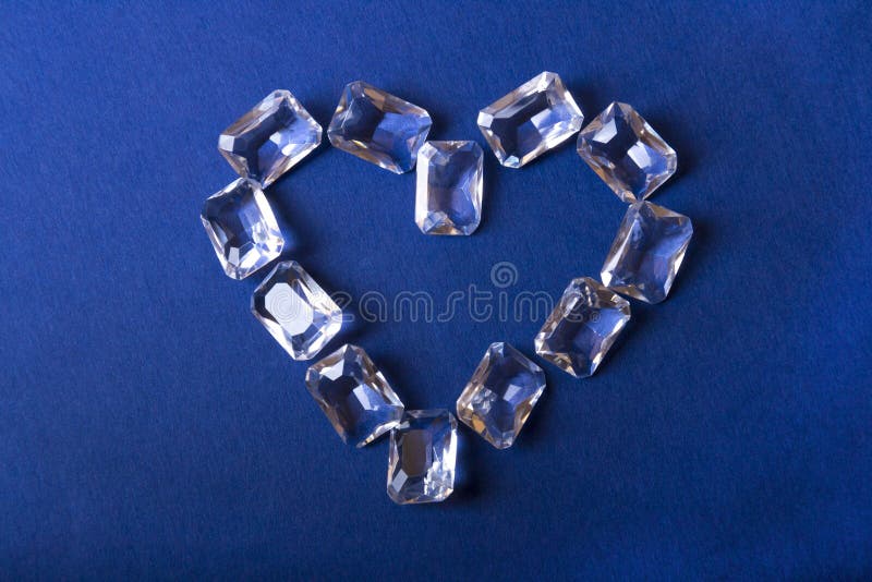 Diamond heart laid out stock image