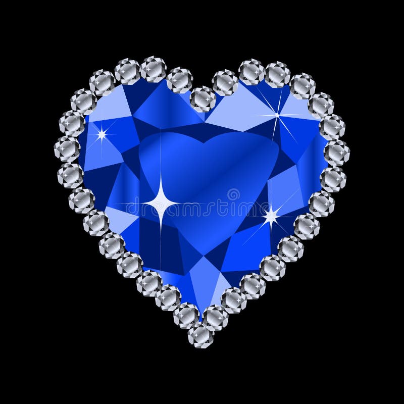 Diamond heart shape stock vector. Illustration of ocean 65002968