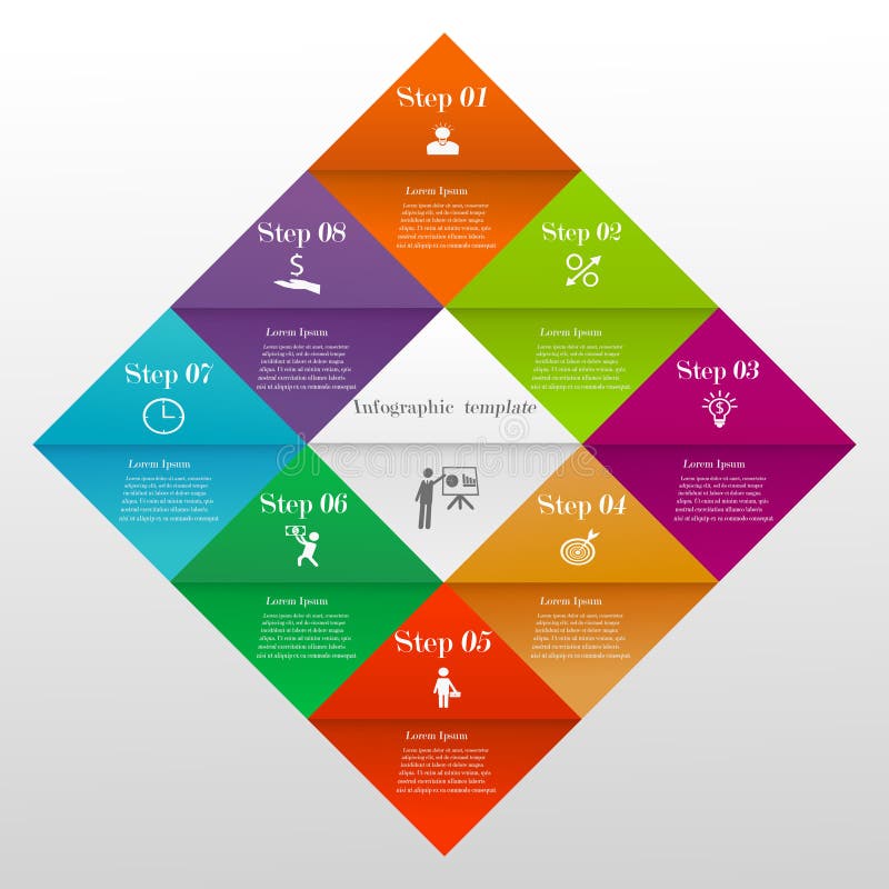 Diamond infographic template vector illustration