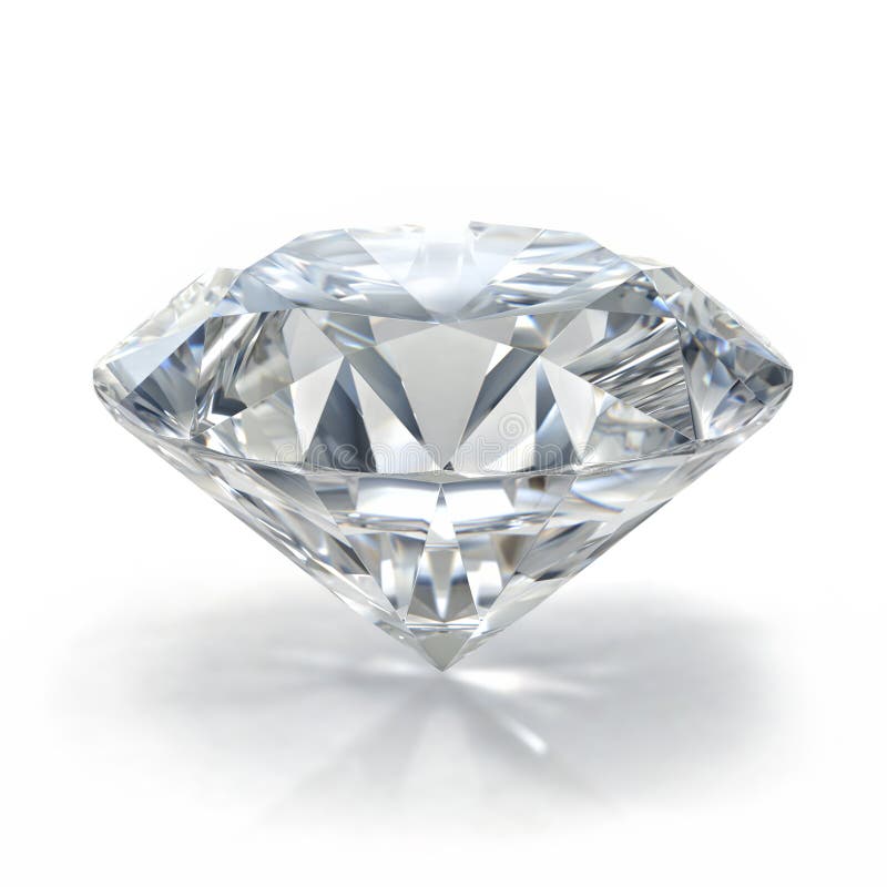 Diamond, beautiful round shape emerald image with reflective surface. Render brilliant jewelry stock image.