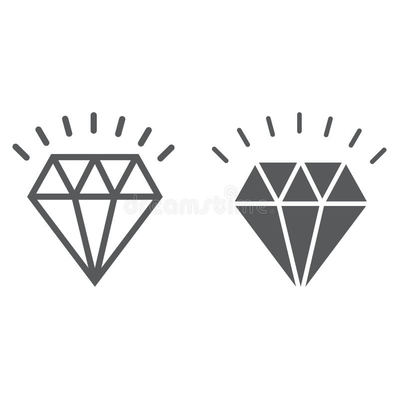 Diamond line and glyph icon, expensive and luxury stock illustration Diamond line and glyph icon, expensive and luxury stock illustration