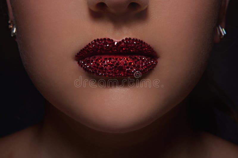 Diamond lips stock photo. Image of fashionable, face 25622720