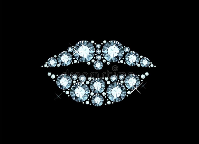 Diamond Lips stock vector. Illustration of face, luxurious 42358647