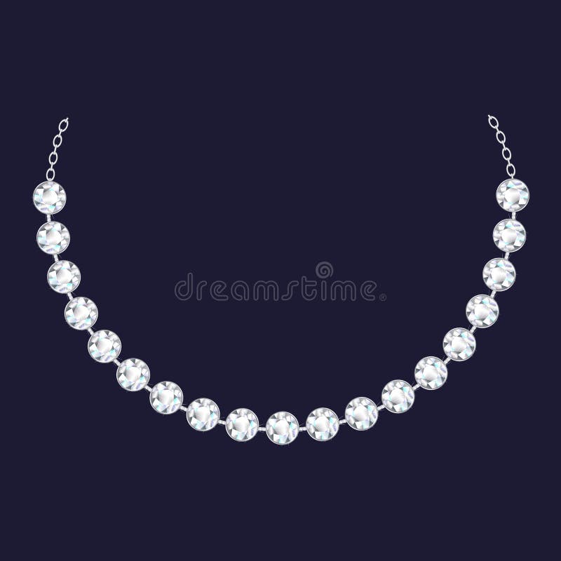 Diamond Necklace Icon, Realistic Style Stock Vector - Illustration of