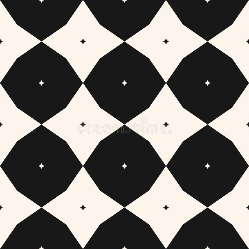 Diamond pattern. Vector abstract checkered seamless texture. Black and white