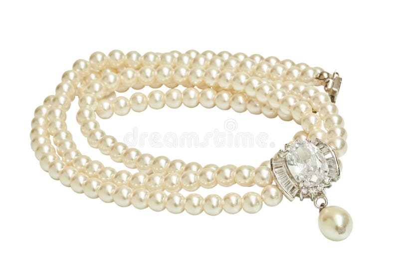 Diamond and pearl necklace royalty free stock photo