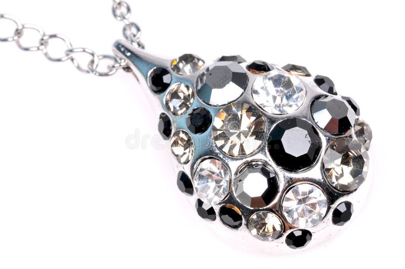 Diamond pendant jewellery closeup