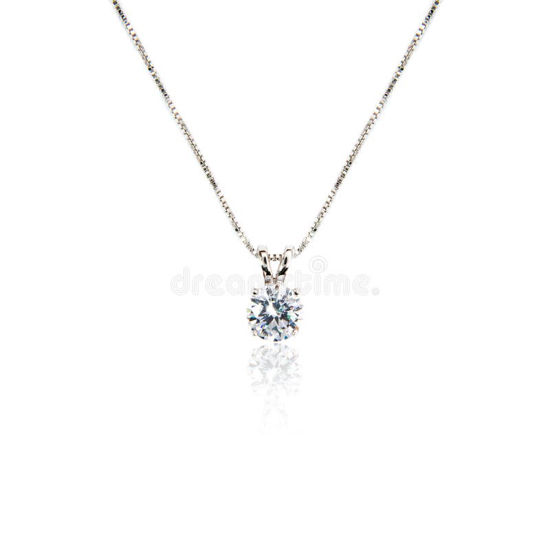Diamond pendant on white