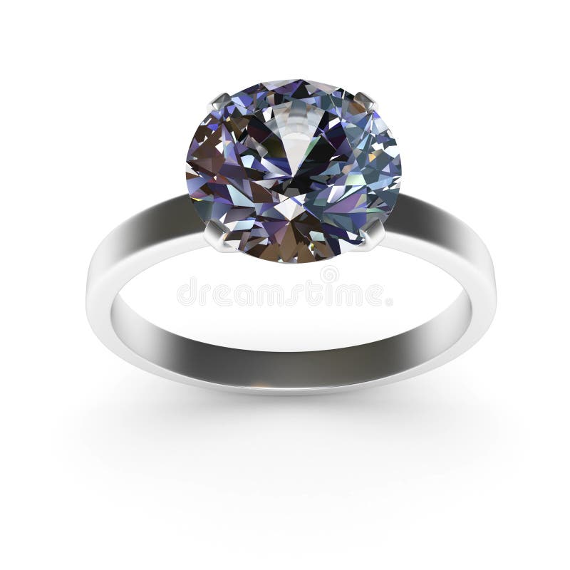 Lovable 18k Rose Gold Round Diamond Ring Stock Illustration