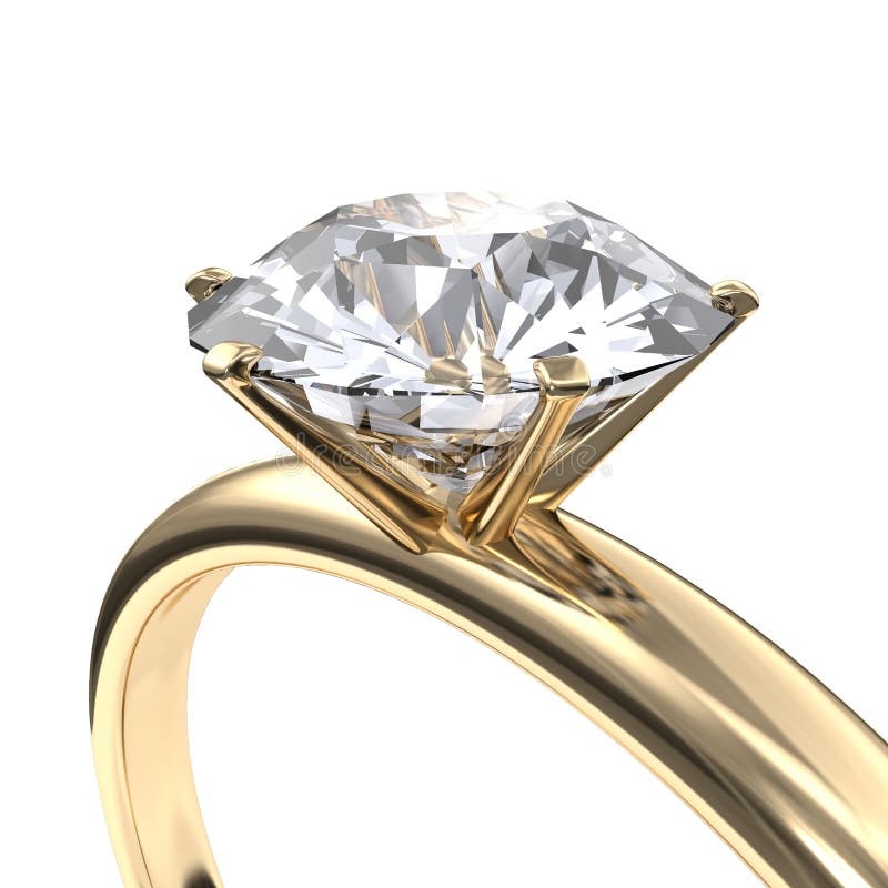 Lovable 18k Rose Gold Round Diamond Ring Stock Illustration