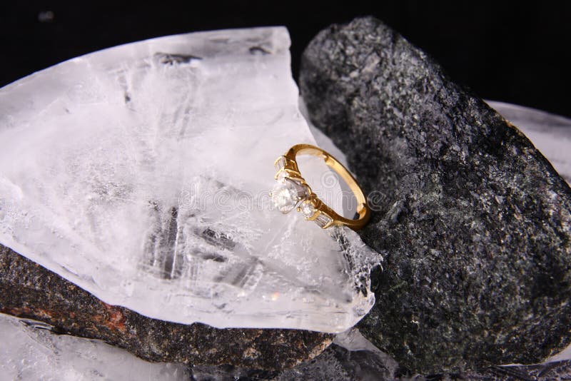 Diamond ring and ice