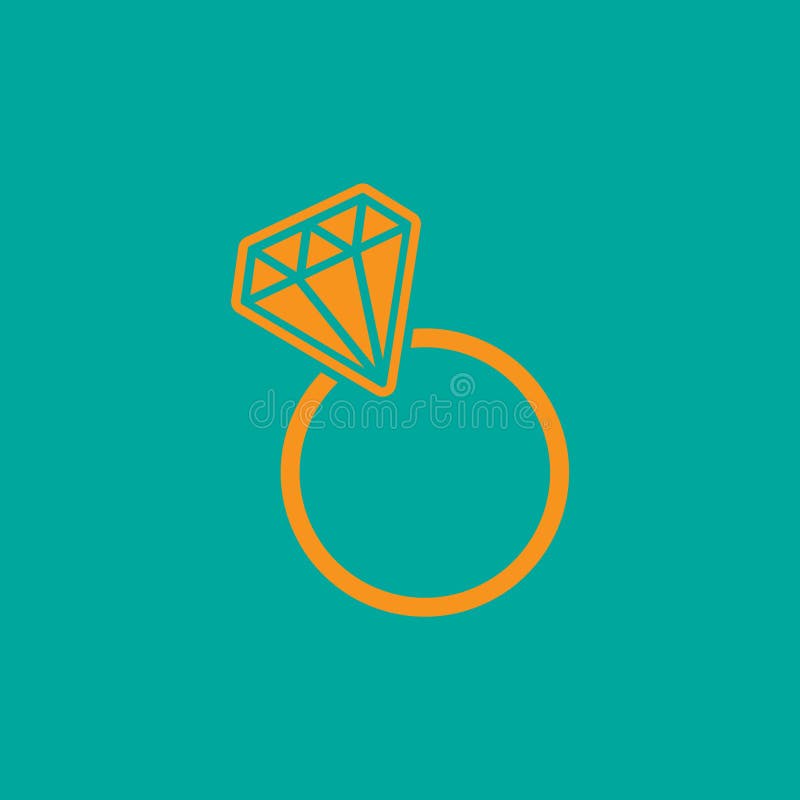 Diamond Ring Icon Vector Logo Design Template Stock Vector