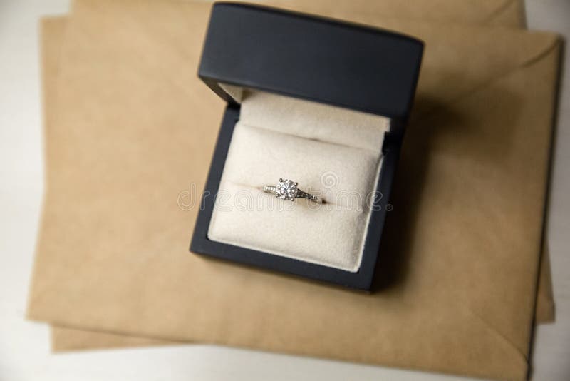 Diamond ring rings in a box stock photography Diamond ring rings in a box stock photography
