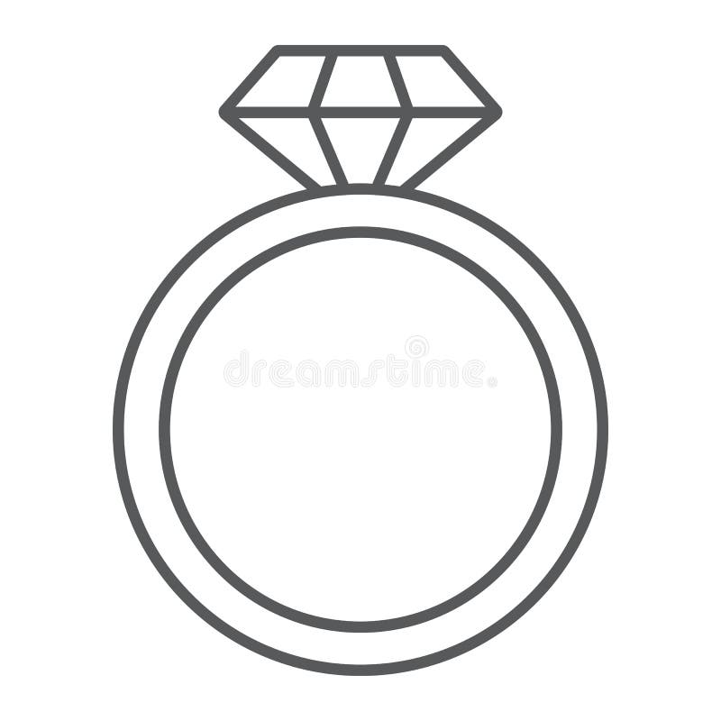 Jewelry Thin Line Icons Set. Vector Ring, Diamonds Symbols Stock Vector