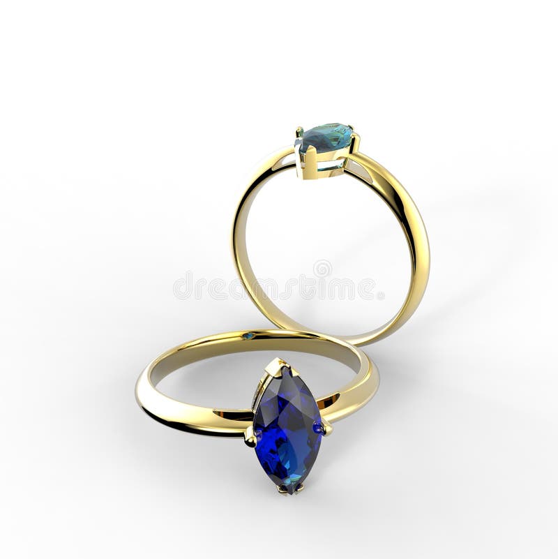 Diamond Rings. 3D Illustration Stock Illustration Illustration of