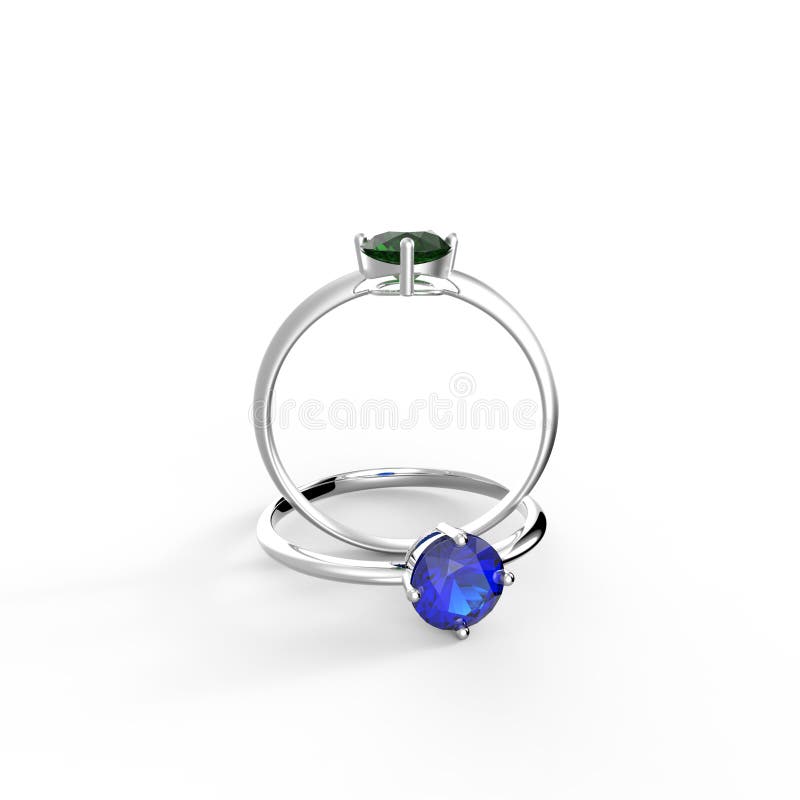 Diamond Rings. 3D Illustration Stock Illustration Illustration of