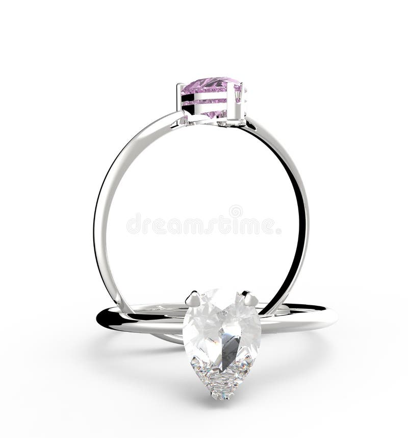 Diamond Rings. 3D Illustration Stock Illustration Illustration of