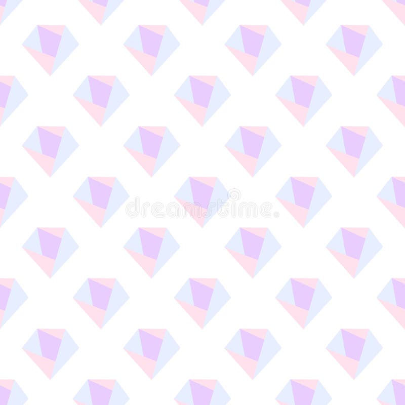 Diamond Seamless crystal abstract gemstone pattern trendy vector illustration