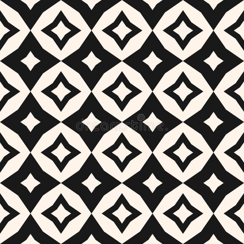 Diamond seamless pattern. Black and white abstract geometric ornament texture