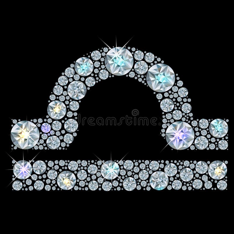 Diamond sign of the zodiac Libra vector illustration