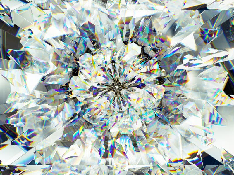 Diamond Structure Extreme Closeup And Kaleidoscope Stock Photo Image