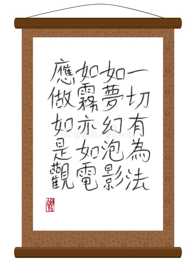Diamond Sutra Scroll illustrazione vettoriale Diamond Sutra Scroll illustrazione vettoriale