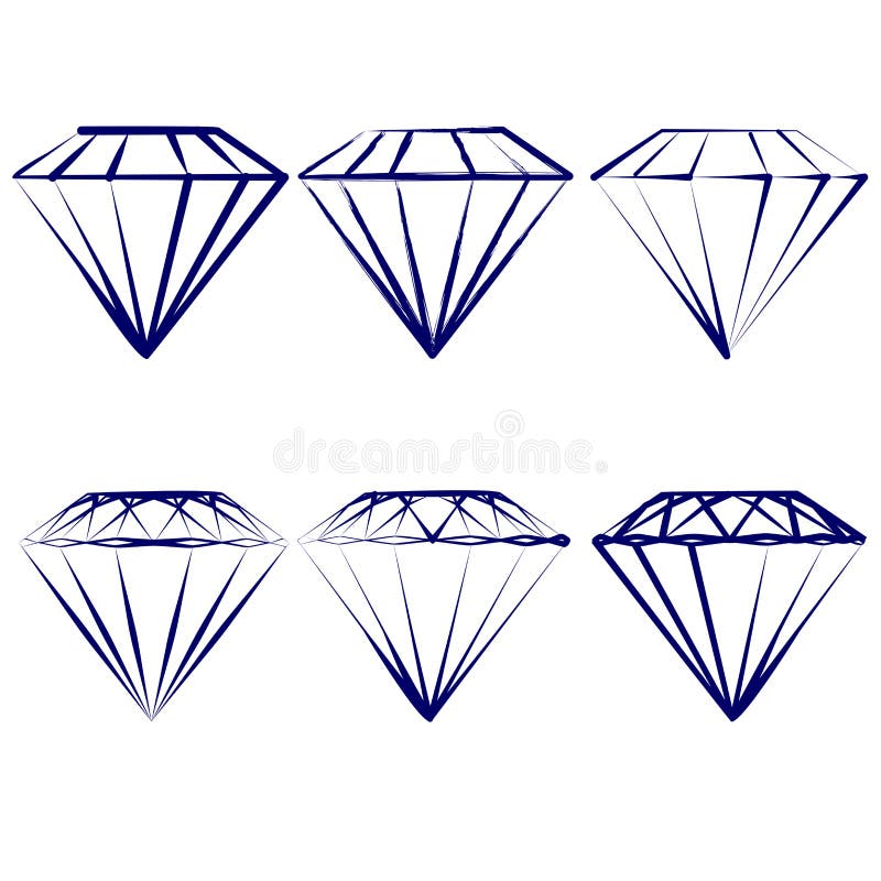 Diamond Symbols Set Vector Illustration Stock Vector Illustration of
