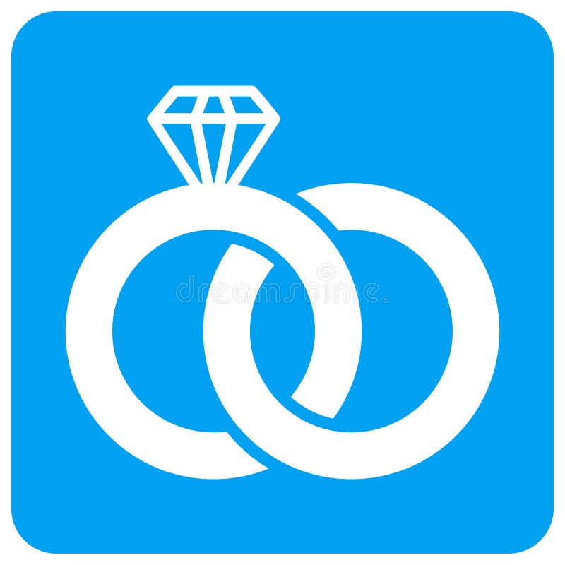 Diamond Wedding Rings Rounded Square Raster Icon stock illustration