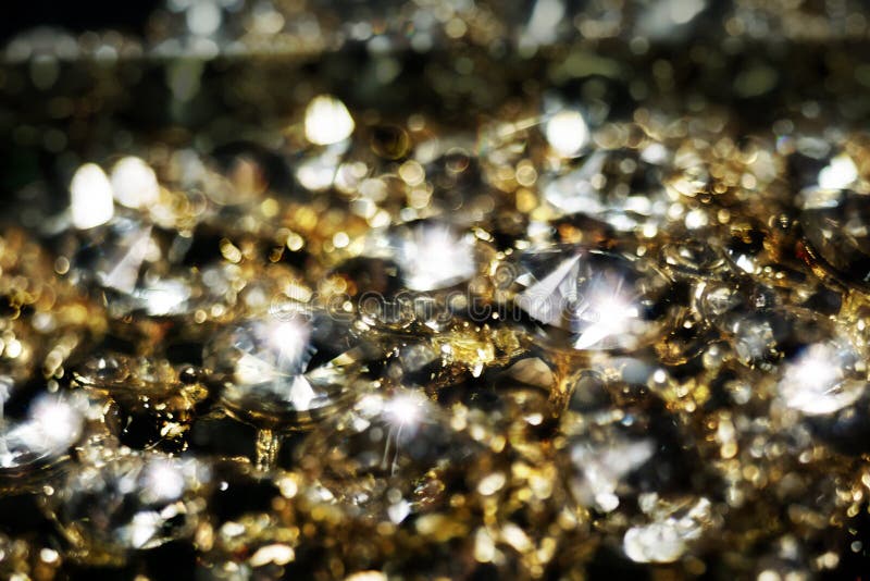 Diamonds and Gold Macro stock photo. Image of bijouterie - 61498870