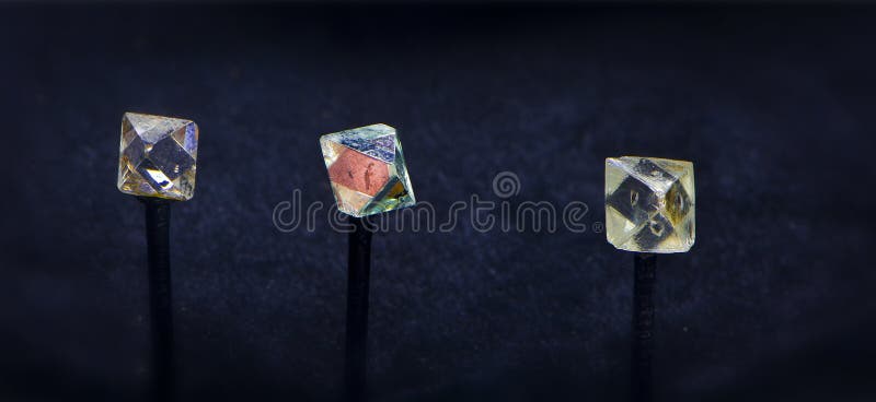 Uncut Diamonds On Birch Stock Photo - Download Image Now - Diamond