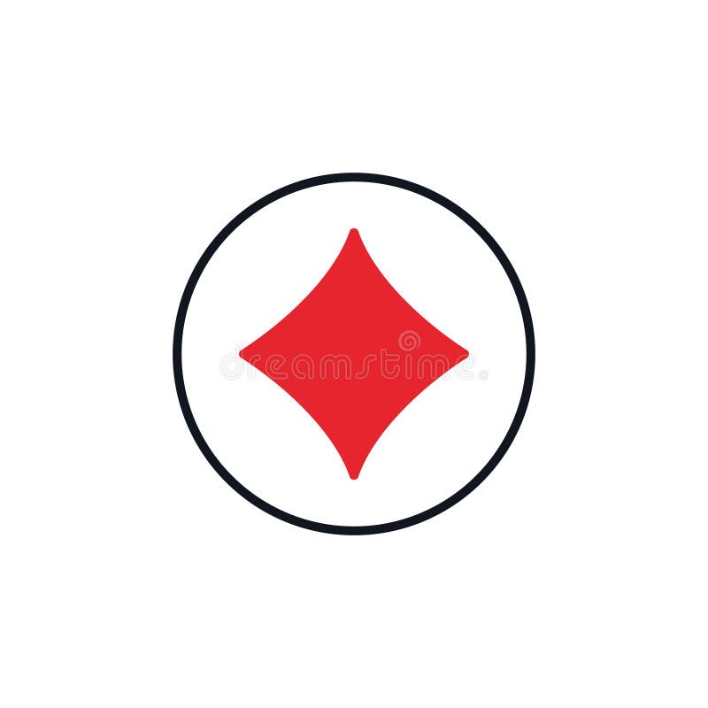 Diamonds Playing Card Suit in Circle vector concept solid red icon royalty free illustration