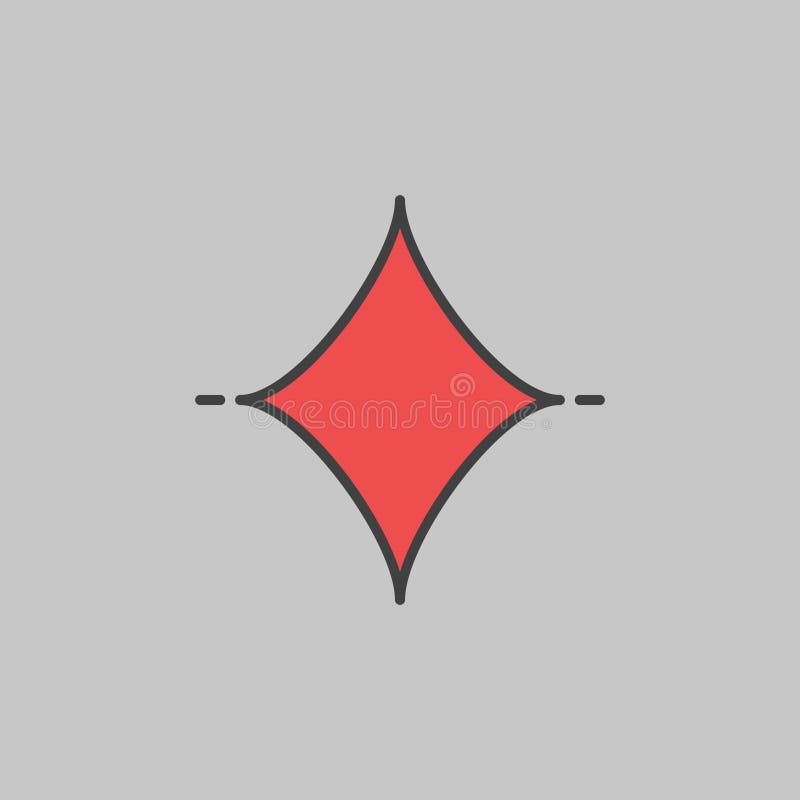 Diamonds Playing Card Suit vector concept minimal colored icon vector illustration