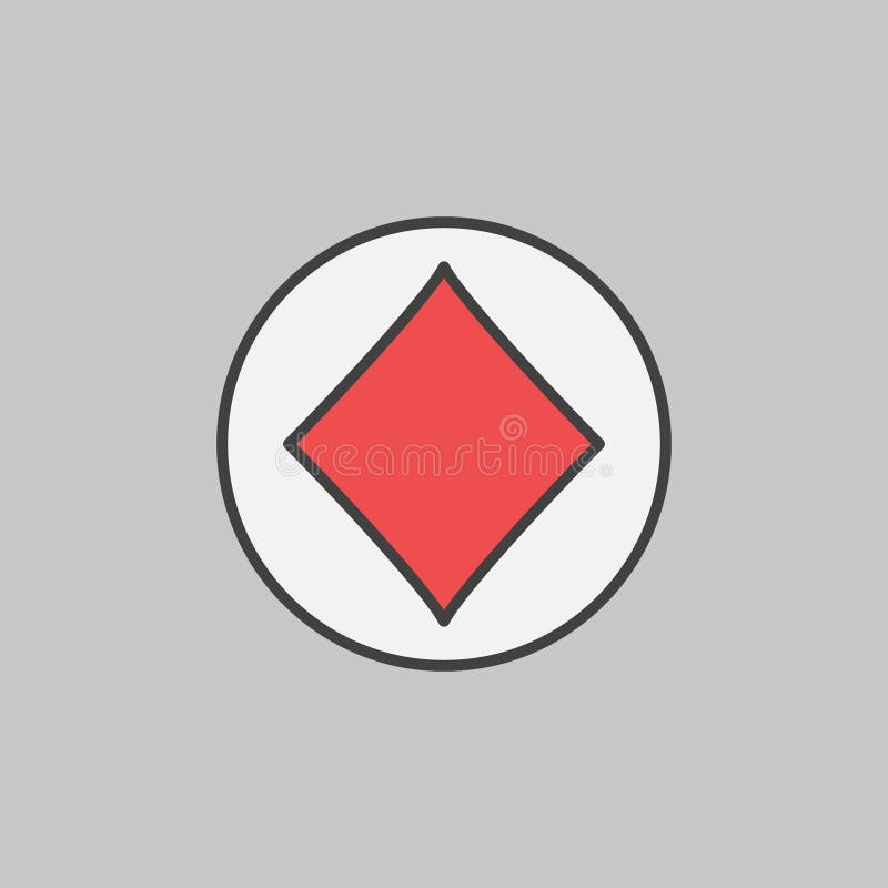 Diamonds Playing Card Suit vector concept round colored icon stock illustration