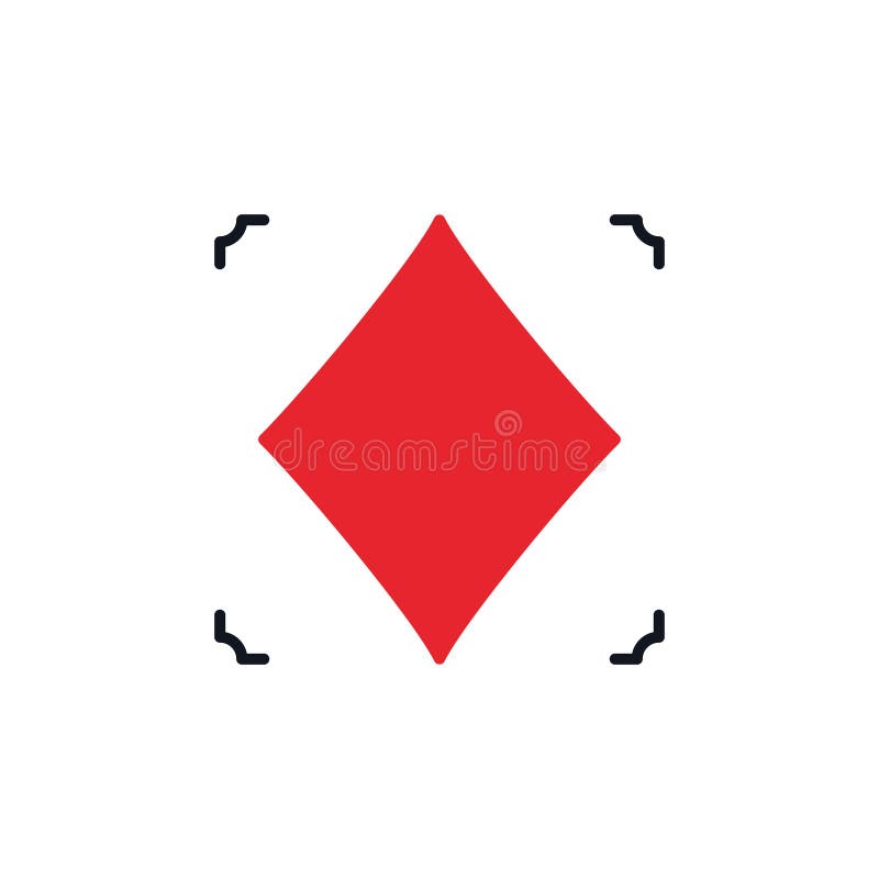 Diamonds Playing Card Suit vector concept simple red solid icon stock illustration