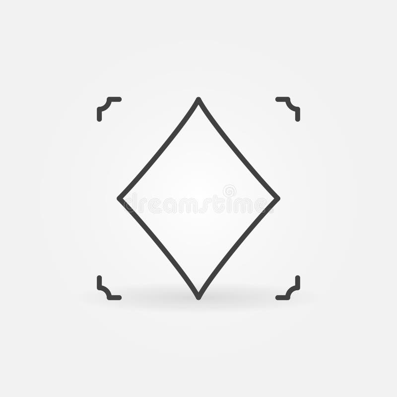 Diamonds Playing Card Suit vector concept simple thin line icon vector illustration