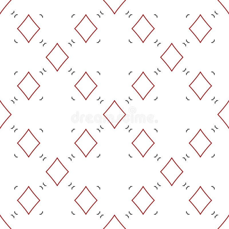 Diamonds Playing Card Suit vector simple thin line seamless pattern vector illustration