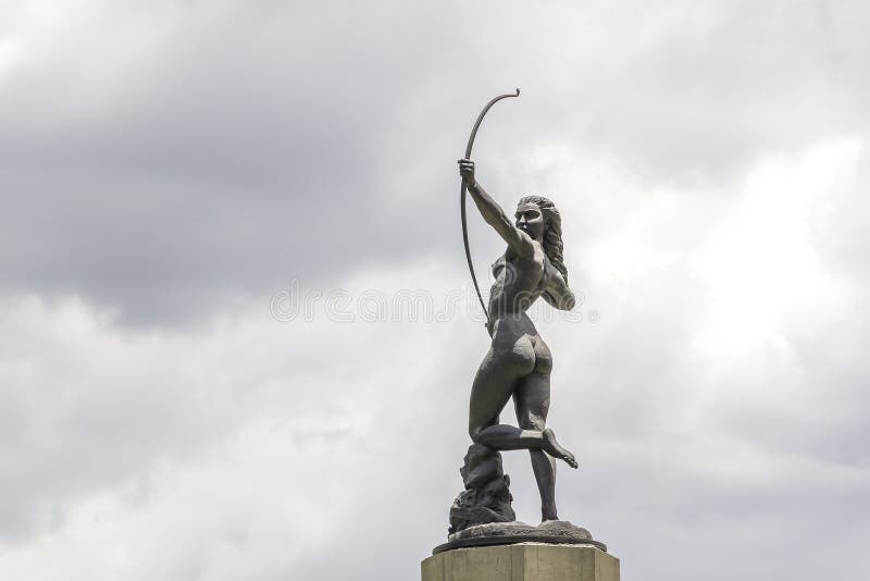 Diana Cazadora Fountain stock photography.