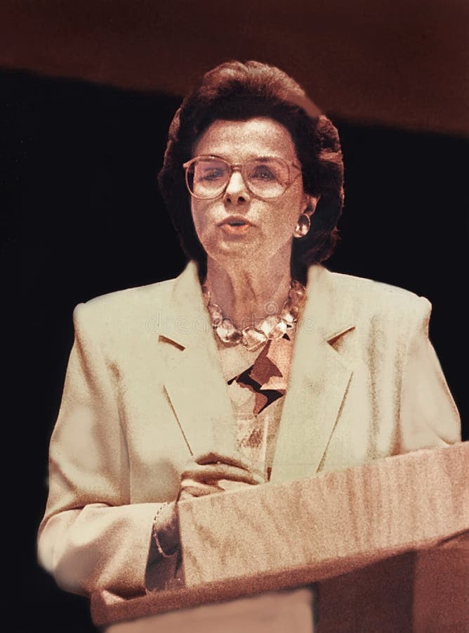 California U.S. Senator Dianne Feinstein speaks to the congregation at Temple B'nai Abraham in Livingston, New Jersey, in May, 1992. Feinstein was a member of the San Francisco Board of Supervisors before becoming mayor upon the assassination of George Moscone in 1978, serving a 10-year tenure in office. At the time of her speech, she was 59 and running for her first term in the Senate. She was in 2018, reelected for the fifth time. She served in the Senate for 31 years, making her the longest-serving female senator in United States history. Feinstein died in her Washington, DC home on September 28, 2023, at the age of 90. California U.S. Senator Dianne Feinstein speaks to the congregation at Temple B'nai Abraham in Livingston, New Jersey, in May, 1992. Feinstein was a member of the San Francisco Board of Supervisors before becoming mayor upon the assassination of George Moscone in 1978, serving a 10-year tenure in office. At the time of her speech, she was 59 and running for her first term in the Senate. She was in 2018, reelected for the fifth time. She served in the Senate for 31 years, making her the longest-serving female senator in United States history. Feinstein died in her Washington, DC home on September 28, 2023, at the age of 90.