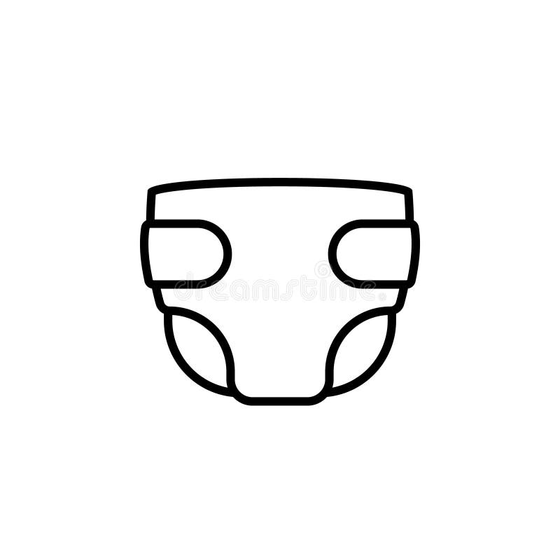 Diaper outline icon stock illustration. Illustration of white 206548476