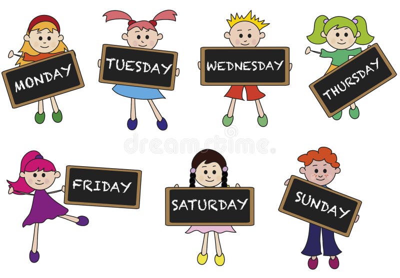 Dias da semana ilustração stock Dias da semana ilustração stock