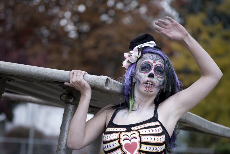 Dias De Muertos stock photo. Image of heart, young, purple - 54360768