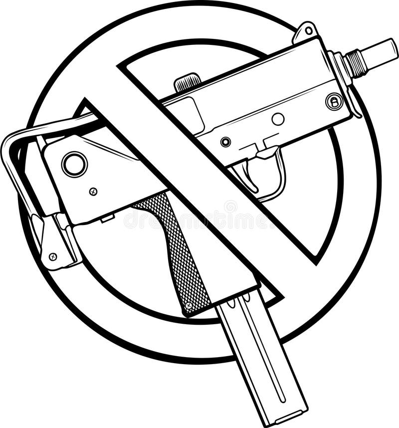 Dibujar En Blanco Y Negro De Ilustración Vectorial No Se Permiten Pistolas  Ni Armas De Fuego Ilustración del Vector - Ilustración de permitido, fondo:  213642064