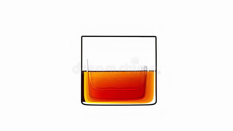 Dibujo animado de un vaso de whisky que se enciende en llamas durante una exploración creativa libre illustration